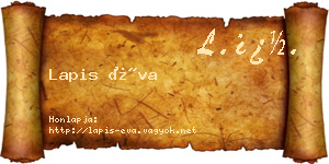 Lapis Éva névjegykártya